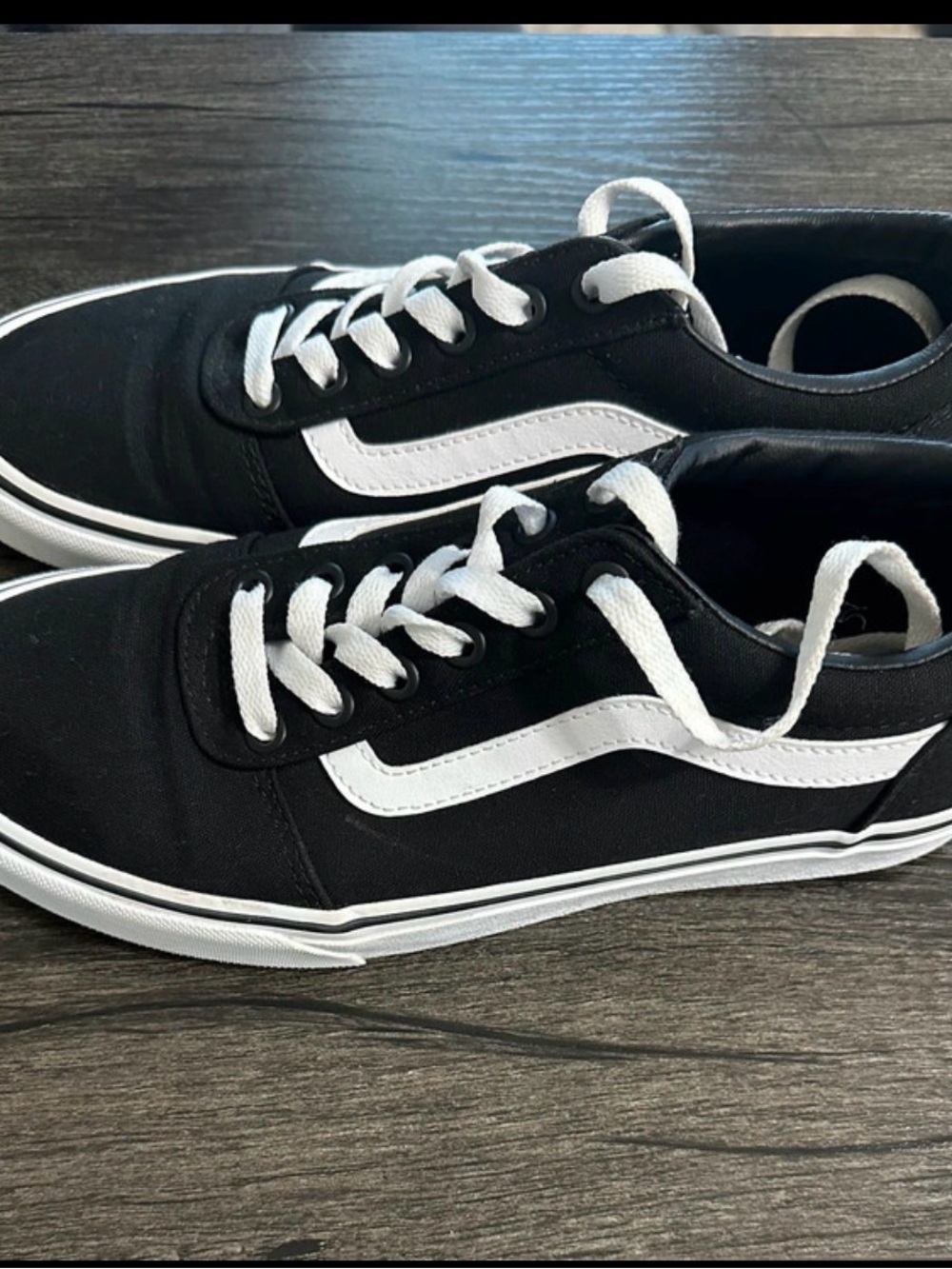 Vans Black Canvas Low-Top Sneakers with White Stripe